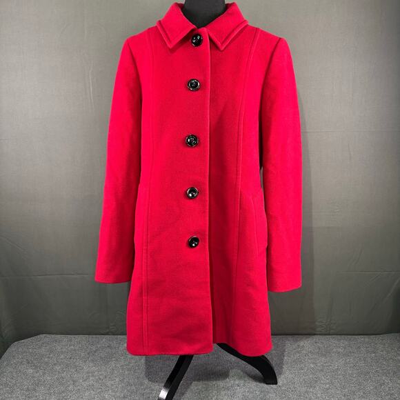 VTG Windsmoor Jacket Women’s 8 Wool Cashmere Old Money Coat Midi Preppy Cozy Red - Picture 1 of 15